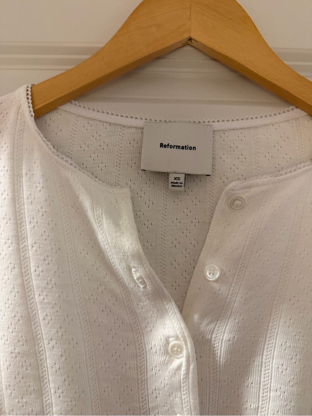 Reformation Ari Pointelle Knit Cardigan XS - Picture 4 of 4